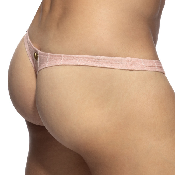 Addicted Rib Knit Mini Thong - Pink