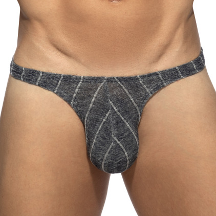 Addicted Rib Knit Mini Thong - Navy