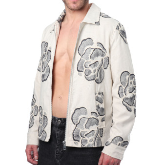 Veste Broderies Florales Frilivin