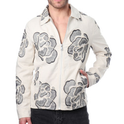 Veste Broderies Florales Frilivin