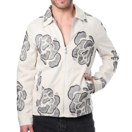 Veste Broderies Florales Frilivin