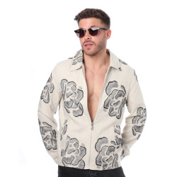 Veste Broderies Florales Frilivin