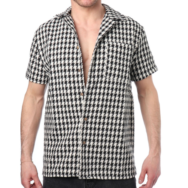 Frilivin Houndstooth Shirt - Black