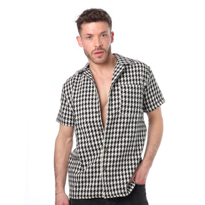 Frilivin Houndstooth Shirt - Black