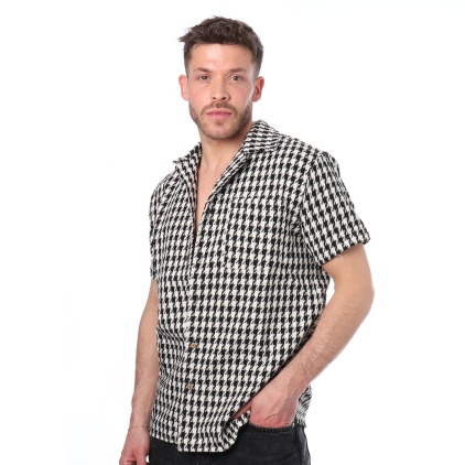 Frilivin Houndstooth Shirt - Black