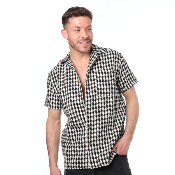 Frilivin Houndstooth Shirt - Black
