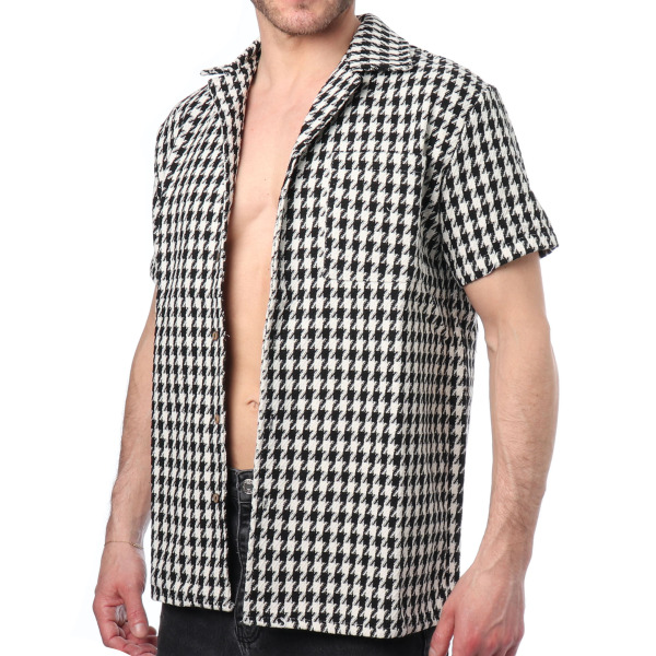 Frilivin Houndstooth Shirt - Black