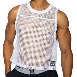 Bike Practice Sleeveless Crop Top - White