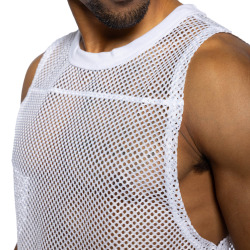 Bike Practice Sleeveless Crop Top - White