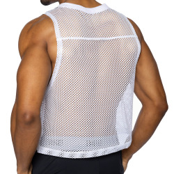 Bike Practice Sleeveless Crop Top - White