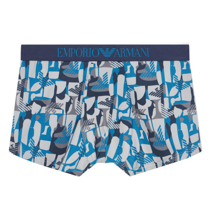 Emporio Armani All Over Microfiber Boxer Briefs - Blue