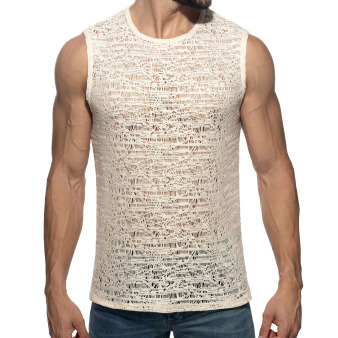 Addicted Spider Net Tank Top - Ivory