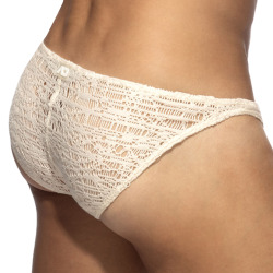 Addicted Spider Net Bikini Briefs - Ivory