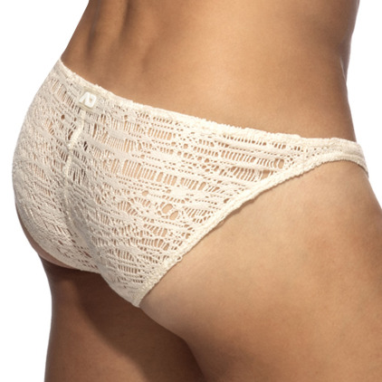 Addicted Spider Net Bikini Briefs - Ivory