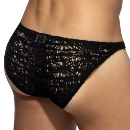 Addicted Spider Net Bikini Briefs - Black