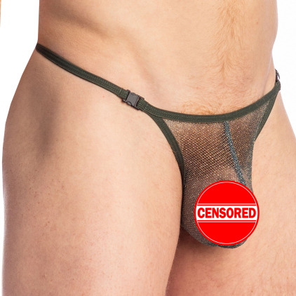 L'Homme invisible Bergen Striptease Thong - Green