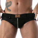 TOF Paris Raw Denim Zipped Jock Briefs - Black