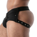 TOF Paris Raw Denim Zipped Jock Briefs - Black