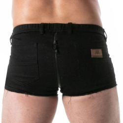 Boxer Zippé Denim Brut Noir TOF Paris