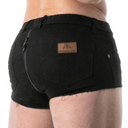 Boxer Zippé Denim Brut Noir TOF Paris