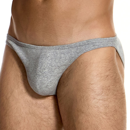 Modus Vivendi Ribbed Cotton Low Cut Briefs - Heather Grey
