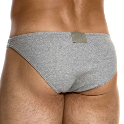 Modus Vivendi Ribbed Cotton Low Cut Briefs - Heather Grey