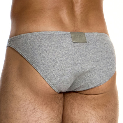 Modus Vivendi Ribbed Cotton Low Cut Briefs - Heather Grey