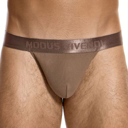 Modus Vivendi Ribbed Cotton Tanga Briefs - Dark Skin