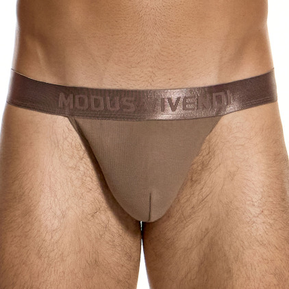 Modus Vivendi Ribbed Cotton Tanga Briefs - Dark Skin