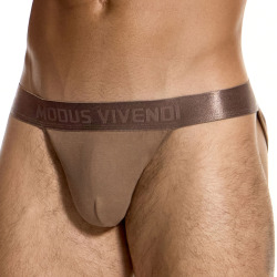 Modus Vivendi Ribbed Cotton Tanga Briefs - Dark Skin