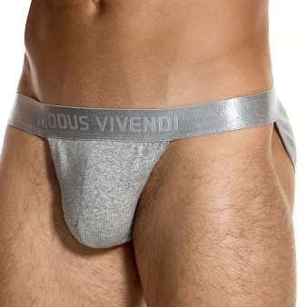 Slip Tanga Coton Côtelé Gris Chiné Modus Vivendi