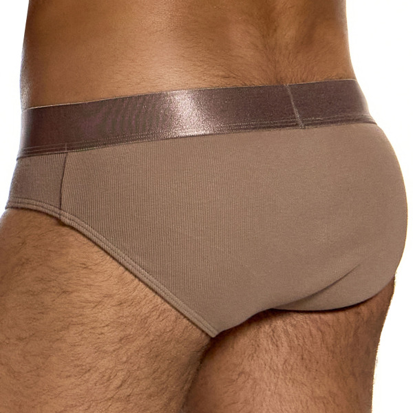 Modus Vivendi Ribbed Cotton Classic Briefs - Dark Skin