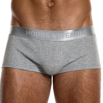 Boxer Court Coton Côtelé Gris Chiné Modus Vivendi