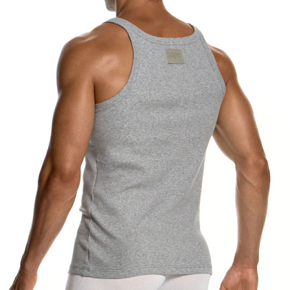 Modus Vivendi Ribbed Cotton Tank Top - Heather Grey