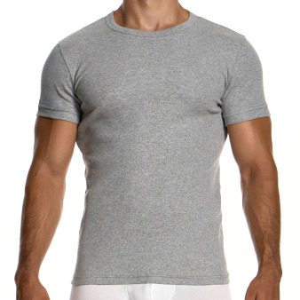 Modus Vivendi Ribbed Cotton T-Shirt - Heather Grey
