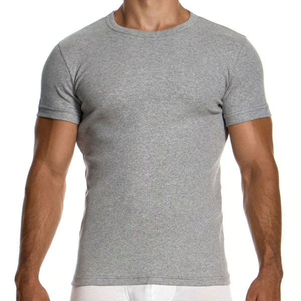 Modus Vivendi Ribbed Cotton T-Shirt - Heather Grey