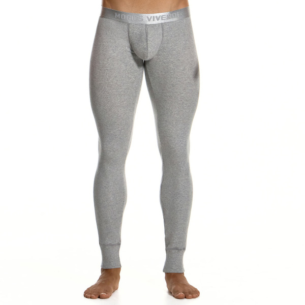 Modus Vivendi Ribbed Cotton Leggings - Heather Grey