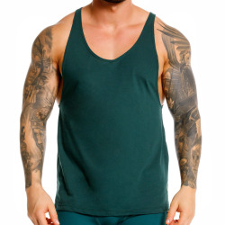 JOR Silver Cotton Tank Top - Green