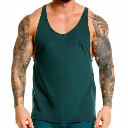 JOR Silver Cotton Tank Top - Green