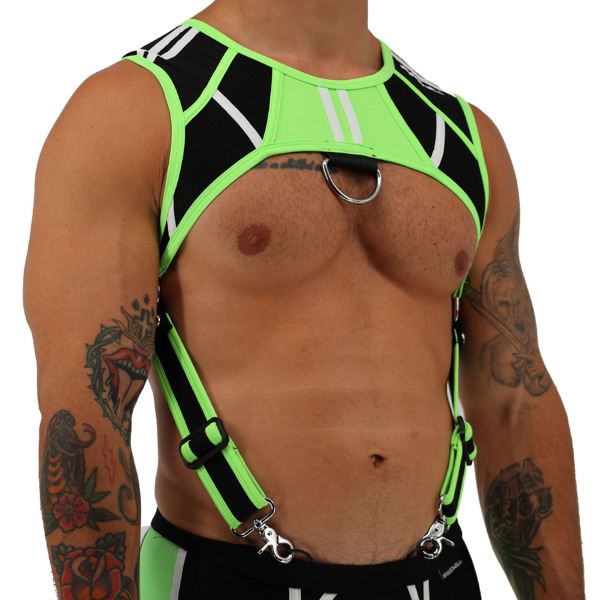 Breedwell Heatwave Body Harness - Neon Green - Black