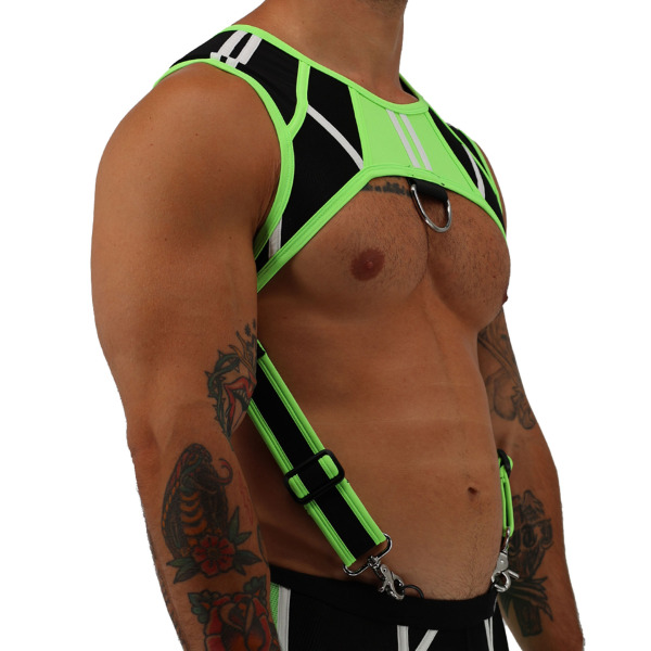 Breedwell Heatwave Body Harness - Neon Green - Black