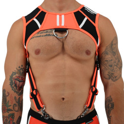 Breedwell Heatwave Body Harness - Neon Orange - Black