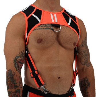 Breedwell Heatwave Body Harness - Neon Orange - Black
