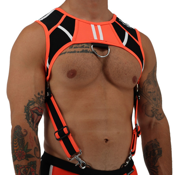 Breedwell Heatwave Body Harness - Neon Orange - Black