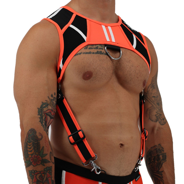 Breedwell Heatwave Body Harness - Neon Orange - Black