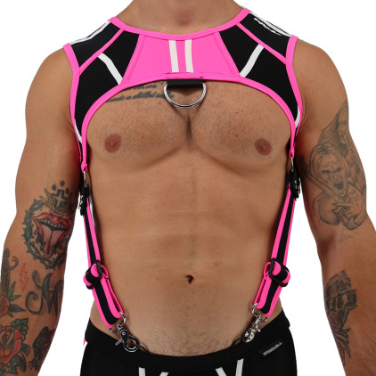 Breedwell Heatwave Body Harness - Neon Pink - Black