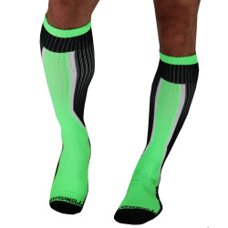 Breedwell Heatwave Knee Socks - Neon Green - Black