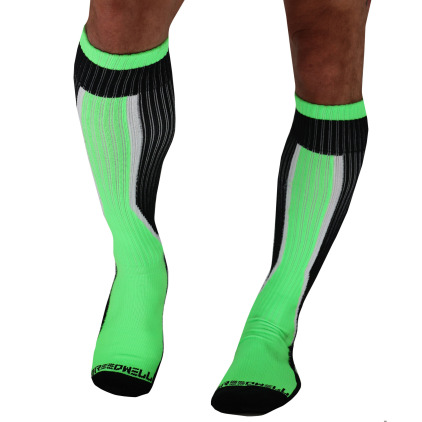 Breedwell Heatwave Knee Socks - Neon Green - Black
