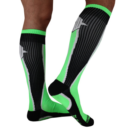 Chaussettes Hautes Heatwave - Vert Fluo - Noir Breedwell