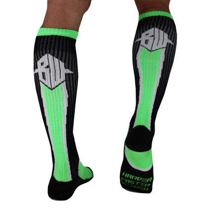 Breedwell Heatwave Knee Socks - Neon Green - Black